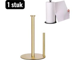 1 stuk - Tissue houders - Tissues doos - RVS Keukenrol Houder - Staande keukenrolhouder - sponsmat - geschikt voor keuken en badkamer - geen boren nodig - Goud