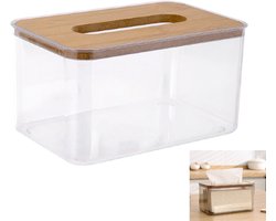 1 stuk - Tissuebox voor op het bureau - Tissuebox voor de woonkamer - Rechthoekige tissuebox - Middelgroot - Transparant - 18*11,5*9,5 cm - Geschikt voor het bewaren van toiletpapier thuis of op een kaptafel