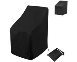 1 stuk - Tuinstoelhoes - Waterdichte Beschermhoes Tuinmeubelen - Beschermhoes voor Tuinstoelen - Zwart - 64 x 64 x 70/120cm - Opberghoes stapelstoelen - Outdoor Covers - Waterdichte Stoelhoes - Stoel Bedekking