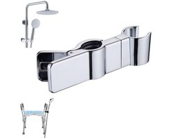 1 stuk - verstelbare handdouchehouder voor glijstang - universele douchekop beugel van 20-25 mm - glijklem - 45 graden rotatie sproeierhouder - vervanging voor badkamer - zilver