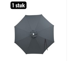1 stuk - Vervangingszeil voor Parasol - Parasoldoeken - UV Werend en Waterbestendig Zonnescherm - Geschikt voor Meeste Tuinparasols - Geschikt voor 8 ribben/3 meter lengte - Grijs