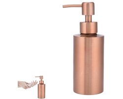 1 stuk - Vloeibare Zeepdispenser - RVS Zeepdispenser - voor Keuken, Badkamer, Aanrecht - Handpomp - 250 ml - Roségoud - 15.5×5.5cm