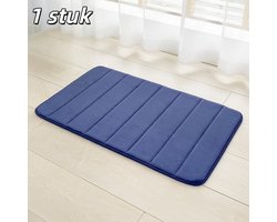 1 stuk - Vloerkleden - Koraal fleece vloerkleed - Zachte antislip badmat - Absorberend voor badkamers - Memory foam badmat - Machinewasbaar - Blauw