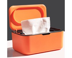 1 stuk - Vochtige doekjes dispenser - Wipe Box Doekjesverdeler - Stofdichte Tissue Box Houder - Vochtig Toiletpapier Houder - Siliconen Afdichting - doos voor nat toiletpapier - voor thuis en op kantoor - Vochtige doekjes opbergdoos-oranje