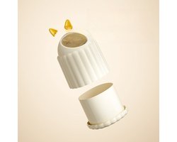1 stuks 1L schattige bureau prullenbak met klepdeksel. Mini prullenbak voor keuken, badkamer, slaapkamer en kantoor, leuk woonaccessoire en opbergartikel.