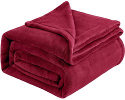 1 stuks CosyLux Knuffelige Pluizige Deken Bank - Zacht/Warm/Lichtgewicht Bankdeken Bankdeken voor Bank/Bed/Bank, Flanel Fleece Deken, 70X100cm,Bourgondië