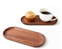1 stuks Dienblad - Houten dienblad - keukendienblad - ovale dienbladen - serveerplateau - kopjesonderzetters - 18*10cm