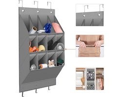 1 stuks - Grijs De schoenenhanger-organizer - Over de deur schoenenorganizer - Over de deur hangende schoenenorganizer - 12 zakken - schoenenopbergrek organisator - voor deur, de muur, de kastroede of waar dan ook worden gehangen - Kasten - Schoenen