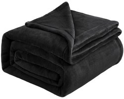 1 stuks Knuffelige Pluizige Deken Bank - Zacht/Warm/Lichtgewicht Bankdeken Bankdeken voor Bank/Bed/Bank, Flanel Fleece Deken, 45X65cm,zwart