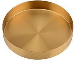 1 stuks roestvrijstalen plantenbak (12.5 cm x 2.6 cm), ronde bloempot druppelbakken, gouden bloempot lade, grote metalen plantenpot schotels, voor verzamelt tuin ingemaakte afvoer en water