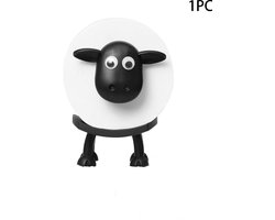 1 Stuks Toiletpapierhouder - wc rolhouder - toiletrolhouder staand - Toiletpapierhouder met schapenprint - 8,5*9*10,5 cm - 3D-geprinte toiletpapierhouder met schapenprint - Schapen toilet rol houder - tissuehouder - zwart