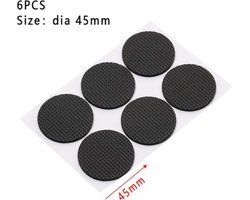 1 Vel- Zelfklevende meubelonderzetters - 6 viltjes - Rond - Meubel onderzetters - Vloerbeschermers - Vloerbeschermer - Anti-slip stoelpoot - Anti-kras vilt - Rubber stoel beschermer - Zwart - Beschermvilt rond - Tafelonderzetter - Plakvilt