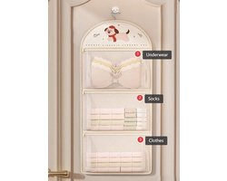 1 verpakking [Drie laag eenzijdige versie] Spring Dog - met ritssluiting - Badkamer kast voor dubbel gebruik - Behoeder, onderbroek en sokken (beige) - Opvangtas voor kunstenaars
