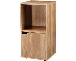 1 x 2 Oak Kast met 1 deurtje - 31 x 29 x 62 cm 11451 Casame