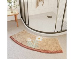 1 x Absorberende vloermat Gebogen gegolfde douchedeurmat Antislip badmat Toiletmat Badmat 40*75cm Regenboog Daisy Tea