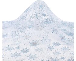 1 yard sneeuwvlok pailletten tule stof 152 cm breed lichtblauw geborduurd organza mesh kant voor doe-het-zelf naaiprojecten sluier jurken bruiloftsaccessoires kerstfeestdecoraties