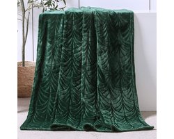 1 zachte flanellen deken, warm en gezellig voor bank of bed, ideaal voor alle seizoenen, cadeau voor familie, dutje gooien - zachte deken - superzacht,150 * 200 cm, 900g,donkergroen