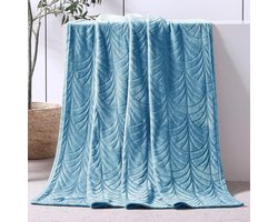 1 zachte flanellen deken, warm en gezellig voor bank of bed, ideaal voor alle seizoenen, cadeau voor familie, dutje gooien - zachte deken - superzacht,230 * 265 cm, 1750g,steen blauw
