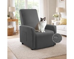 1-zits stoelhoes, waterdichte stoelhoes, stretch met tas, all-inclusive stoelbeschermer voor tv-stoel, ligstoel, stoel (donkergrijs)