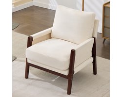 1-zitsbank - kleine bank met armleuningen - moderne fluwelen bank - loungesofa - comfortabele bank - beige
