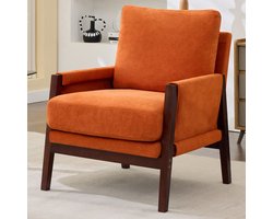 1-zitsbank - kleine bank met armleuningen - moderne fluwelen bank - loungesofa - comfortabele bank - oranje