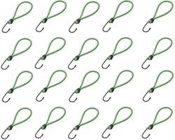 10-20 stuks spanrubber met haken, 17 cm zeilspanner met haaklus, extra sterk rubberen touwen, expanderhaken, spanbanden, rubberen spanners voor dekzeilen, tenten, wit, zwart, groen (20 stuks,