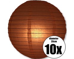 10 bruine lampionnen met een diameter van 35cm