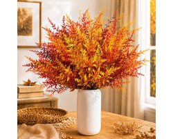 10 Bundels Herfst Decoratie Kunstbloemen Fall Decorations Bloemen Deco | Herfstdecoratie Kunstmatige Herfstbloemen Buiten Binnen Voor Tafeldecoratie, Vaas, Woonkamer, Balkon En Beschut Terras