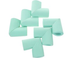 10-delige antibotsingshoekbeschermer U-vormige glazen meubelhoekbeschermer platte meubelhoekbeschermer glazen tafelhoekbeschermer geschikt voor baby's en kinderen, 6*6*3,5cm, dikte 1,2cm,Lichtgroen