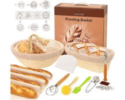 10-delige Brood Bakset – Rijsmand Set met Gistmanden, Keukenhulpmiddelen & Accessoires – Bakgereedschap voor Brood en Bakken