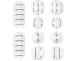 10-Delige Kabelclip - Kabelhouder - Kabelorganizer - Bureaukabelorganizer -USB-oplaadkabels, datakabel- Geschikt voor bureaus, nachtkastjes, keukenapparatuur, slaapkamer ,kantoorbenodigdheden - Wit