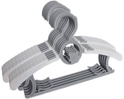 10-delige kinderkledinghangerset met intrekbare kunststof banden en stapelbare berenhaken - Antislip babyhangers - Geschikt voor kinderkleding en garderobekasten - Groen