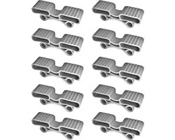 10-delige set rubberen lattenhouders voor lattenbodems, 38 x 12 mm, grijs, met dubbele uiteinden voor bevestigingsbouten van 11 mm
