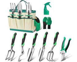 10-Delige Tuingereedschap Set - Tuingereedschapset - Comfort Grip En Antiaanbaklaag + Planten Tuinieren Hardware Yard - 10 Stuks - Tuin Assecoires + Zwart