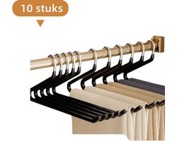10-delige Z-vormige kledinghangerset - Laat geen strepen achter - Antislip - Kledingorganizer - Roestvrij staal - Zwart