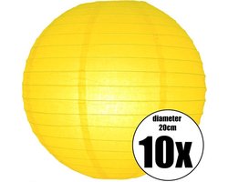 10 gele lampionnen met een diameter van 25cm