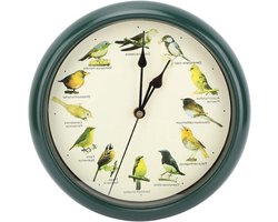 10 Inch Wall Clock with Bird House Design - Silent Analog Clock for Bathroom, Garden, Kitchen - Wall Decorative Clock with Bird Calls and Christmas Music - Battery Operated Clock for Living Room - Green