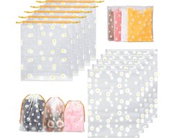 10 matte, transparante plastic opbergzakken - Herbruikbare matte kledingzakken met ritssluiting, schoenzakken met trekkoord, geschikt voor het opbergen van pakken, cosmetica, handdoeken, enz.