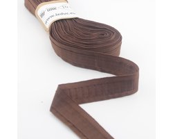 10 Meter GEKLEURDE GORDIJNBAND/RUFLETTE, Breedte 23mm, Zonder Plooien, Plooiband/Zoomband, Kleur BRUIN