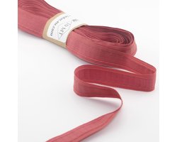 10 Meter GEKLEURDE GORDIJNBAND/RUFLETTE, Breedte 23mm, Zonder Plooien, Plooiband/Zoomband, Kleur ROOD