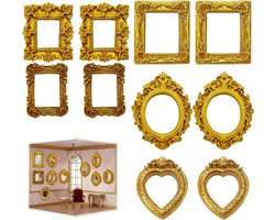 10 mini fotolijstjes - Vintage fotolijstjes - Fotolijst - fotolijsten - Barokstijl - Plastic - Goud