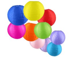10 - Nylon - Lampionnen - Kleurmix - 25 cm - Voor - Buiten - Exclusief - Verlichting