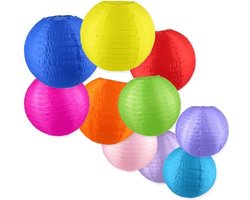 10 - Nylon - Lampionnen - Kleurmix - 35 cm - Voor - Buiten - Exclusief - Verlichting