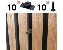 10 ophangclips voor akoestisch wandpaneel inclusief 5 * m4 Bout - inclusief instructie [Geschikt voor panelen met latafstand van 15 MM] - Boren niet nodig- voordeelverpakkin - 2 * m4 bout in 20 mm - Akupanel ophangfunctie -- wandpaneel accesoires
