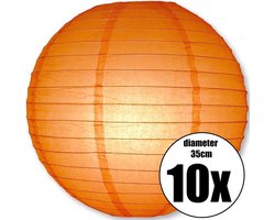 10 oranje lampionnen met een diameter van 35cm