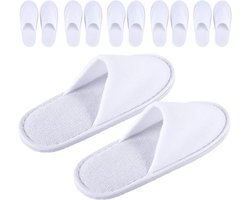 10 paar – Draagbare reisslippers – Gastenslippers – Geschikt voor hotels, sauna's, spa's en gasten – Wit