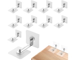 10 paar Meubelankers - 7*7CM - Meubilair muurankers - Anti-kantel meubelriemen - Zelfklevende meubel- en wandankers - Zelfklevende kastankers - Valbeveiliging - Geen Boor - Voor het Bevestigen van Boekenkastkastkast Dressoir - Veiligheid voor meubels