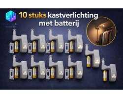 10 Pack! Automatische Kast Verlichting - Scharnierverlichting - Kastverlichting -FS Fusion Pack – (10 stuks) – Warm & Koud LED Licht – Met Batterij Scharnier - LED - Koud Licht - Set van 10 - incl. Batterijen-Ikea Pax, keuken meubels woning