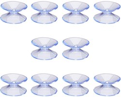 10 Pack Kleine Zuignappen 20.5mm Dubbelzijdige Zuignappen Haken Doorzichtige Plastic Zuignappen PVC Glazen Tafelstoppers Sterke Zelfklevende Zuigerhouders voor Raam Glas Kerstverlichting