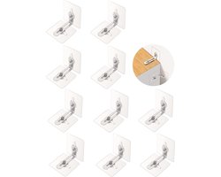 10 Pack Meubilair muurankers - Furniture Safety Anchors - Zelfklevende - Anti-tip Ankerset - Preventie van Vallend Meubilair - Geen Boor - Veiligheidsmetalen Beugel - Bescherm Baby&Huisdier - voor het Bevestigen van Boekenkastkastkast Dressoir
